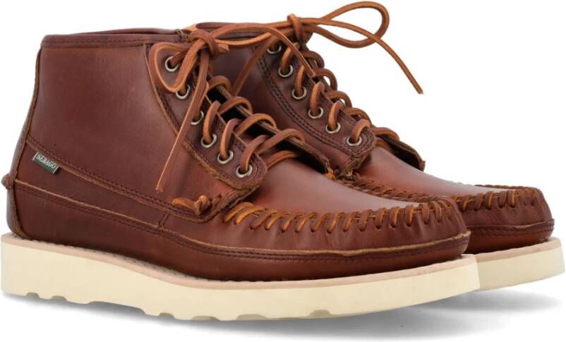 Sebago Kaneelbruine Mid Top Veterschoenen Brown Heren