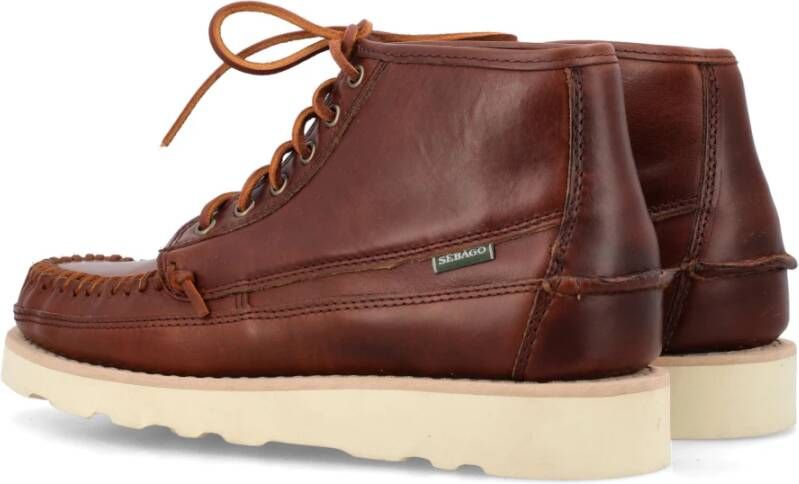 Sebago Kaneelbruine Mid Top Veterschoenen Brown Heren