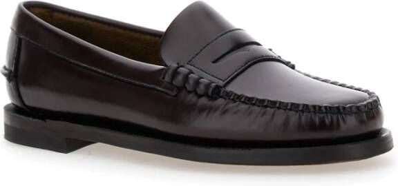 Sebago Klassieke Bordeaux Platte Schoenen voor Vrouwen Red Dames