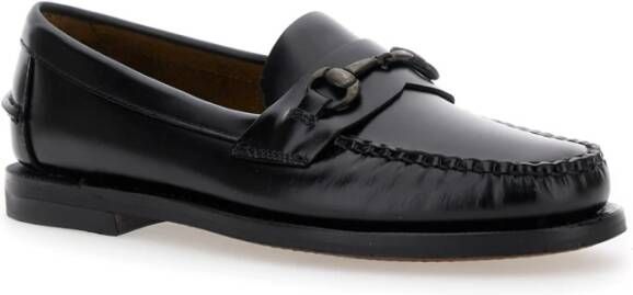 Sebago Klassieke Joe Zwarte Platte Schoenen Black Dames