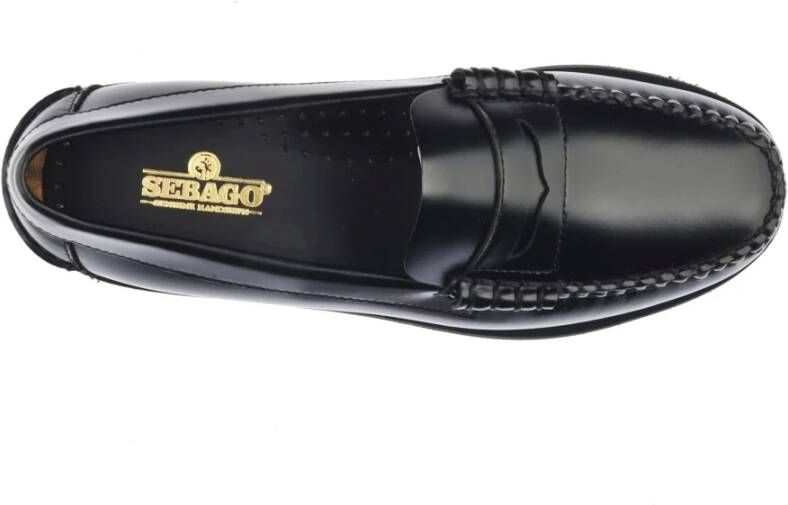 Sebago Klassieke leren mocassin schoen Black Dames