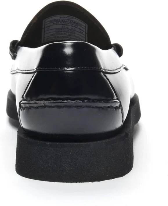 Sebago Klassieke leren mocassin schoen Black Dames