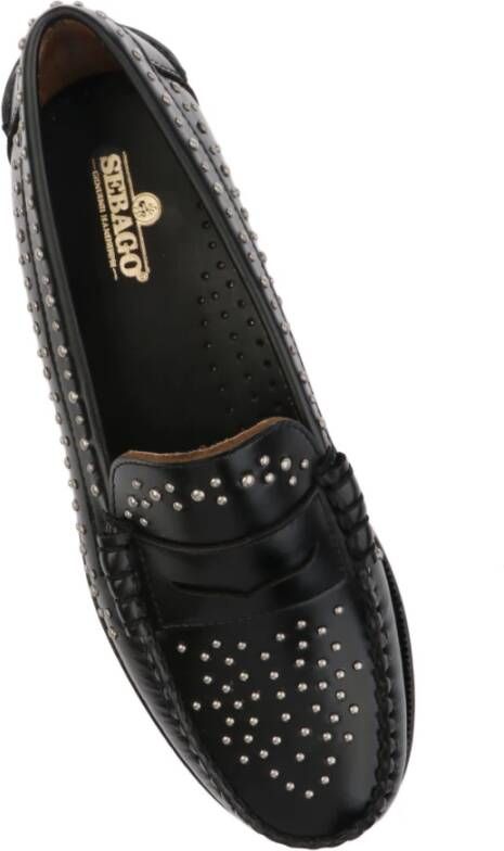 Sebago Leren Loafers voor Vrouwen Black Dames