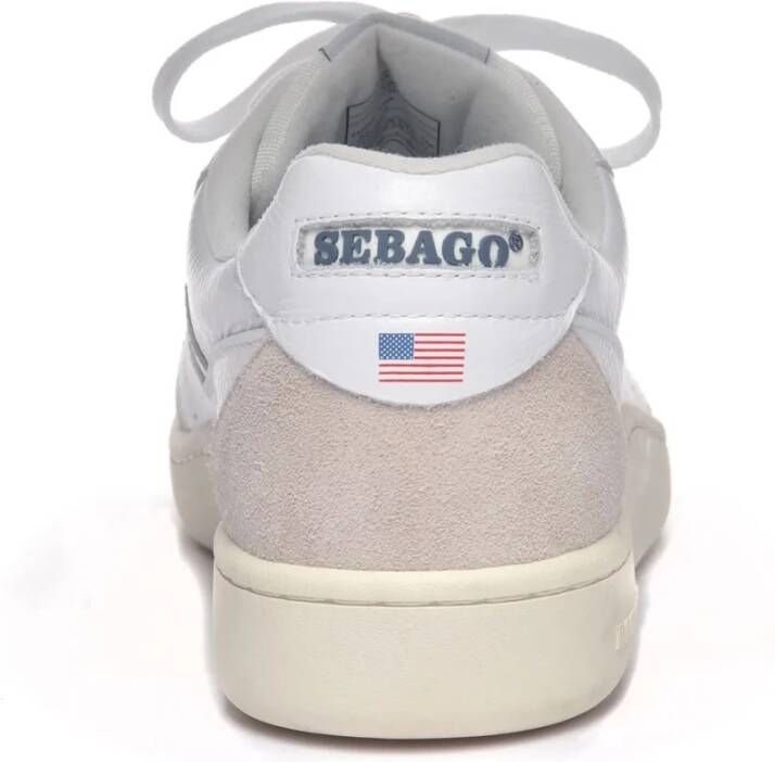 Sebago Leren sneakers met suède en canvas White Dames