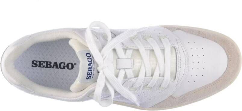 Sebago Leren sneakers met suède en canvas White Dames