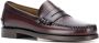 Sebago Bordeauxrode Leren Instap Platte Schoenen Brown Heren - Thumbnail 14