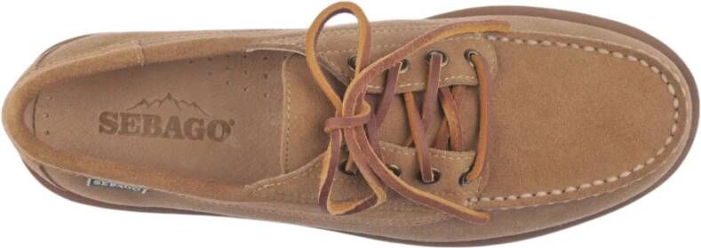 Sebago Platte Beige Suède Schoenen Beige Heren