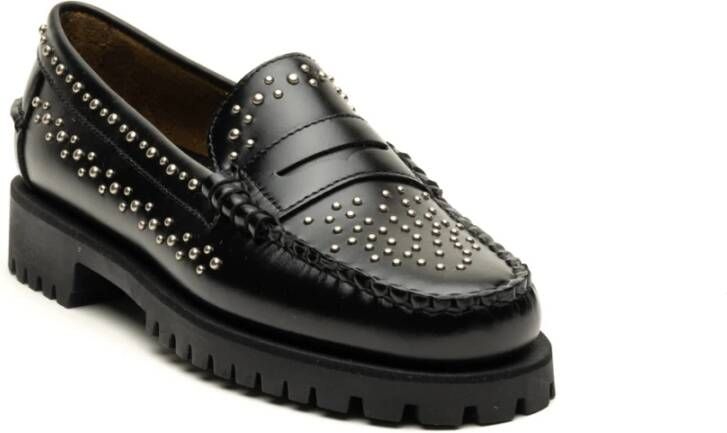 Sebago Platte zwarte schoenen met studs Black Dames