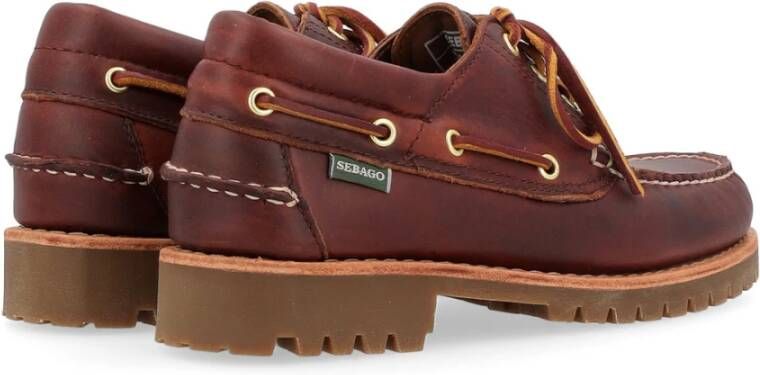 Sebago Premium Brown Burgundy Stijlvolle Schoenen Brown Heren