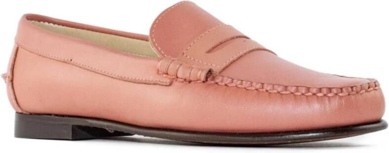 Sebago Roze Leren Penny Loafer Schoenen Pink Dames