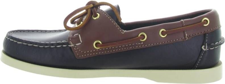 Sebago Waxy Leren Docksides Schoenen Blue Heren