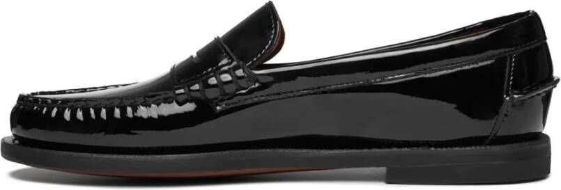 Sebago Zwarte Lakleren Mocassin Black Dames