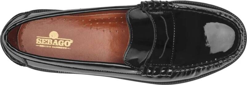 Sebago Zwarte Lakleren Mocassin Black Dames