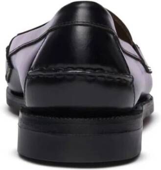 Sebago Zwarte leren instapper Black Heren