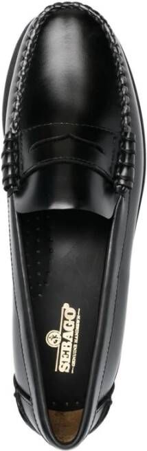 Sebago Zwarte leren lug loafers Black Dames