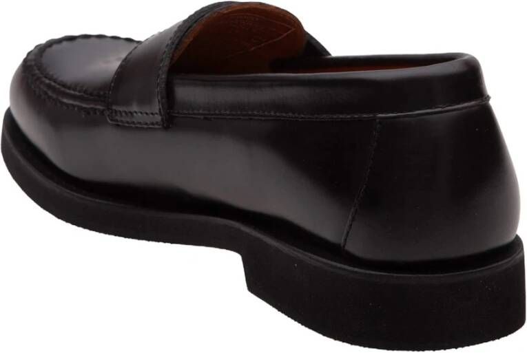 Sebago Zwarte Leren Mocassin Loafers Black Heren