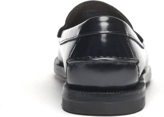 Sebago Zwarte leren mocassin voor vrouwen Black Dames