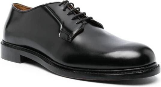 Sebago Zwarte Leren Veterschoenen voor Mannen Black Heren