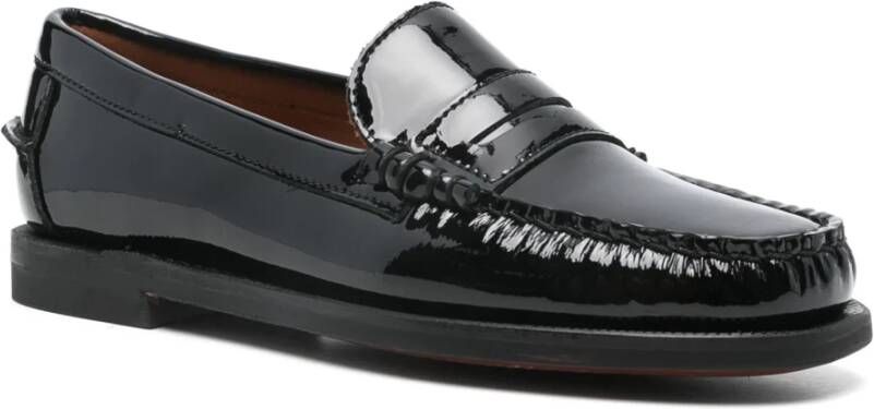 Sebago Zwarte Patentleren Klassieke Schoenen Black Dames