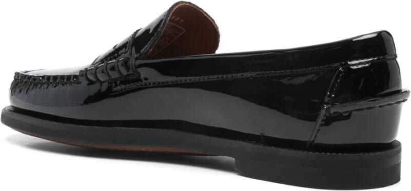 Sebago Zwarte Patentleren Klassieke Schoenen Black Dames