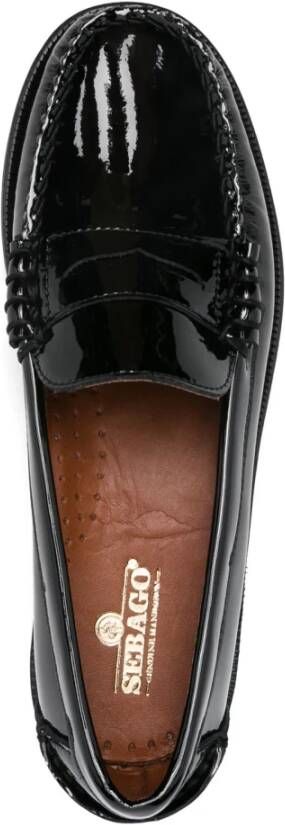 Sebago Zwarte Patentleren Klassieke Schoenen Black Dames