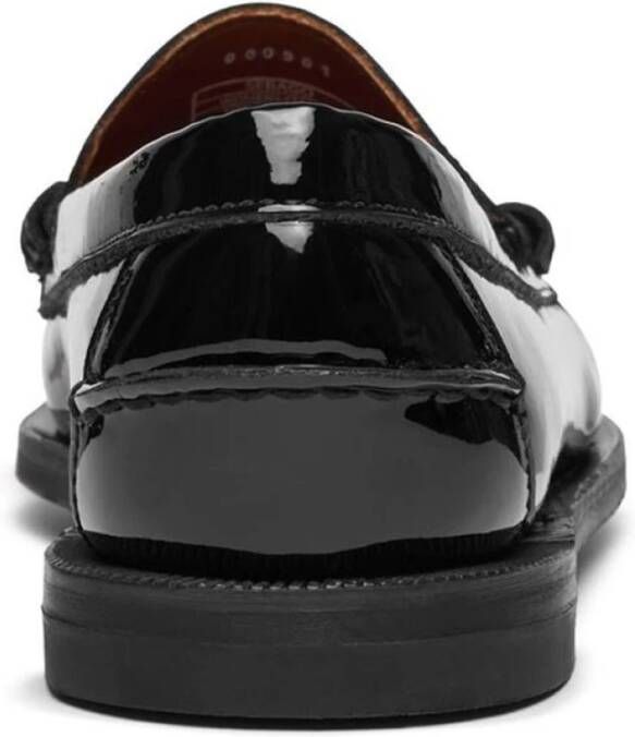 Sebago Zwarte platte schoenen Mocassino stijl Black Dames