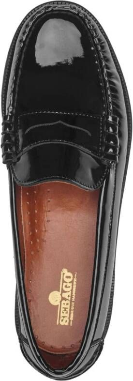 Sebago Zwarte platte schoenen Mocassino stijl Black Dames