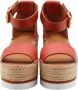 See by Chloé Rode Glyn Sandalen met Verstelbare Band en Gouden Gesp Orange Dames - Thumbnail 2