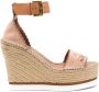 See by Chloé Geborduurde Sleehak Sandalen Beige Dames - Thumbnail 5