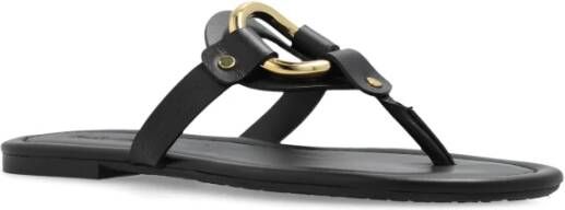 See by Chloé Hana leren slides Black Dames