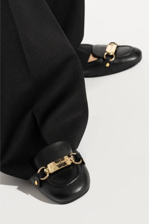 See by Chloé Leren Ballet Flats Jane Black Dames