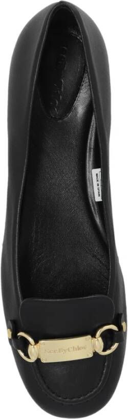 See by Chloé Leren Ballet Flats Jane Black Dames