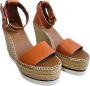 See by Chloé Leren Sleehak Espadrilles Sandalen Brown Dames - Thumbnail 3