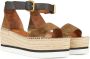 See by Chloé Olijf Natuur Platform Espadrilles Sandalen Brown Dames - Thumbnail 5