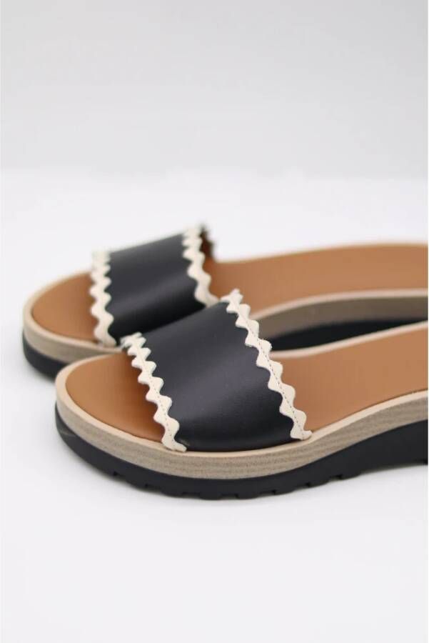 See by Chloé Zomerse Sliders met Tandpatroon Bruin Dames