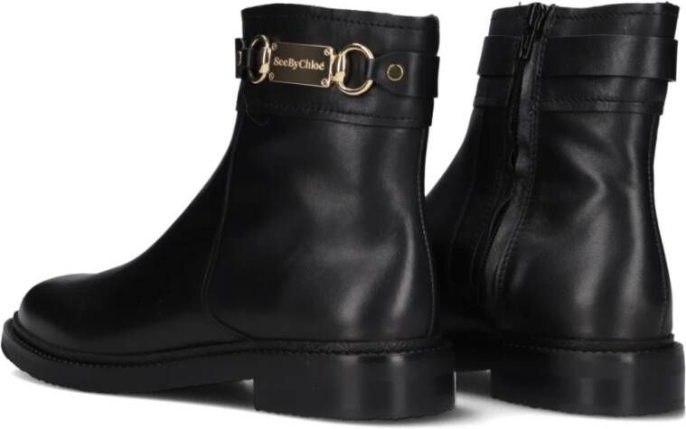 See by Chloé Zwarte Signature 1.1 Enkellaarzen Black Dames