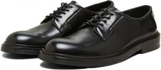 Selected Homme Leren Blucher Schoenen Black Heren