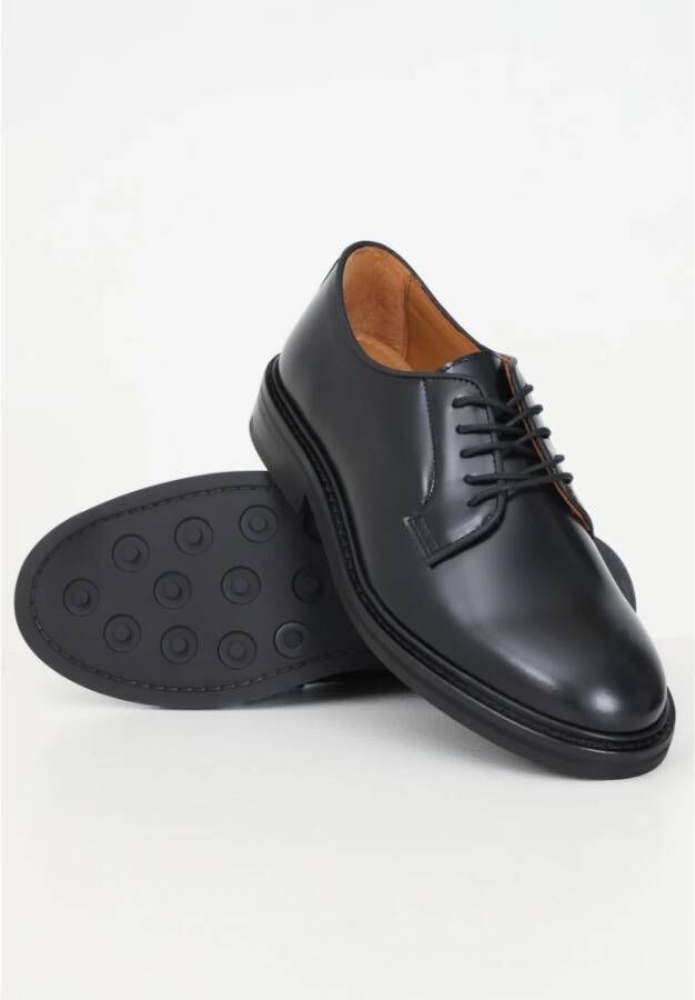 Selected Homme Zwarte leren veterschoenen Black Heren