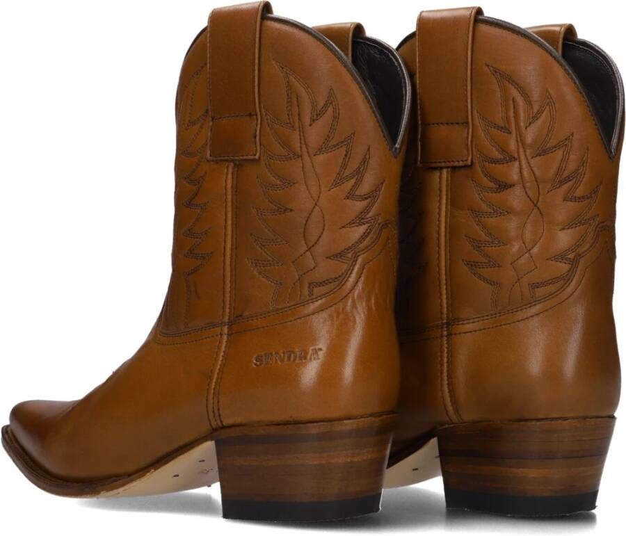 Sendra Western Style Leren Enkellaarzen Brown Dames