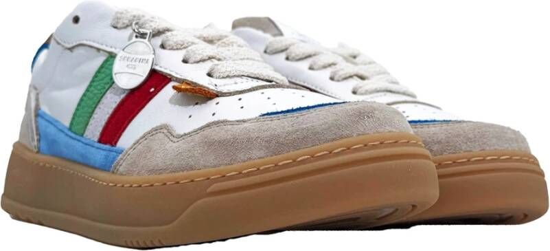 Serafini Witte Hammered Sneakers Lente Zomer White Heren