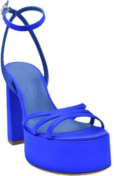 Sergio Levantesi Blauwe Zijden Plateau Sandalen Blue Dames