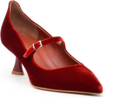 Sergio Levantesi Bordeaux Velvet Decolté met gesp Red Dames