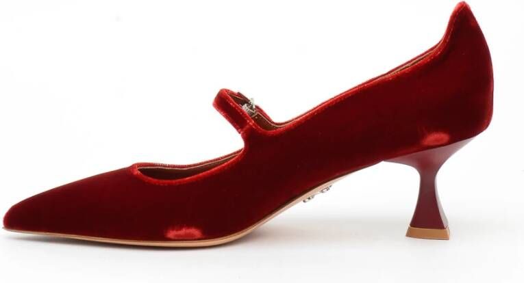 Sergio Levantesi Bordeaux Velvet Decolté met gesp Red Dames