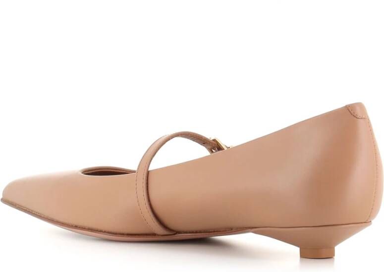 Sergio Levantesi Bruin Leren Puntige Ballerina Schoenen Brown Dames