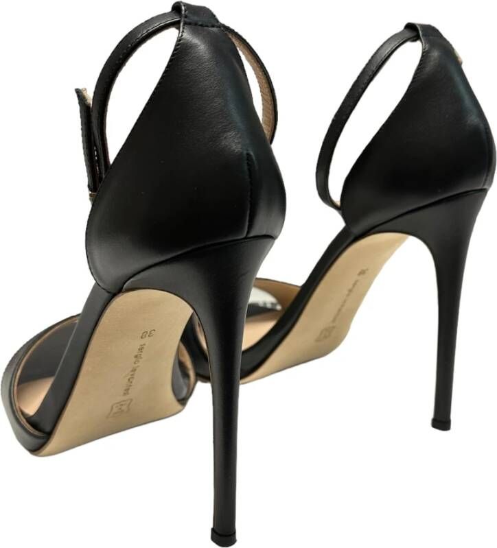 Sergio Levantesi Enkelband Leren Sandalen Black Dames