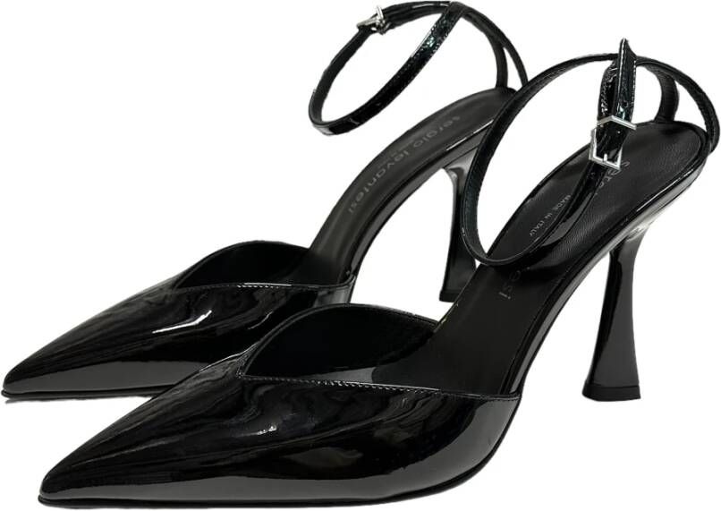 Sergio Levantesi Enkelband Sandalen in Polyester Black Dames