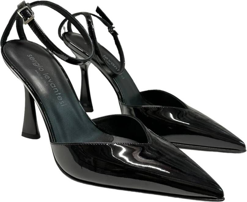 Sergio Levantesi Enkelband Sandalen in Polyester Black Dames