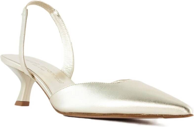 Sergio Levantesi Gouden Cloe Slingback Sandalen Beige Dames