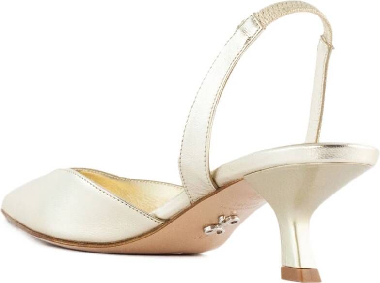 Sergio Levantesi Gouden Cloe Slingback Sandalen Beige Dames