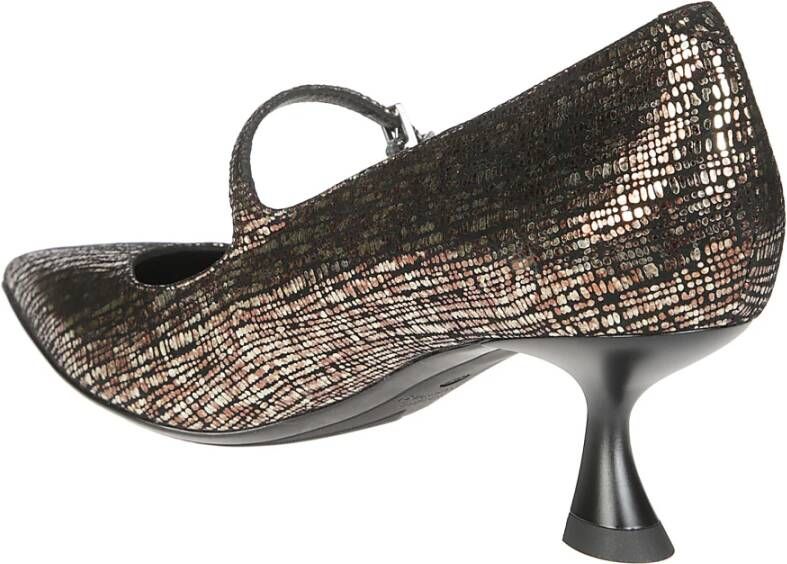 Sergio Levantesi Metallic Mary Jane Pumps Brown Dames